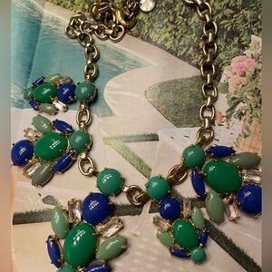 Statement Necklace-Stella & Dot Necklace with Blue and Green Accents